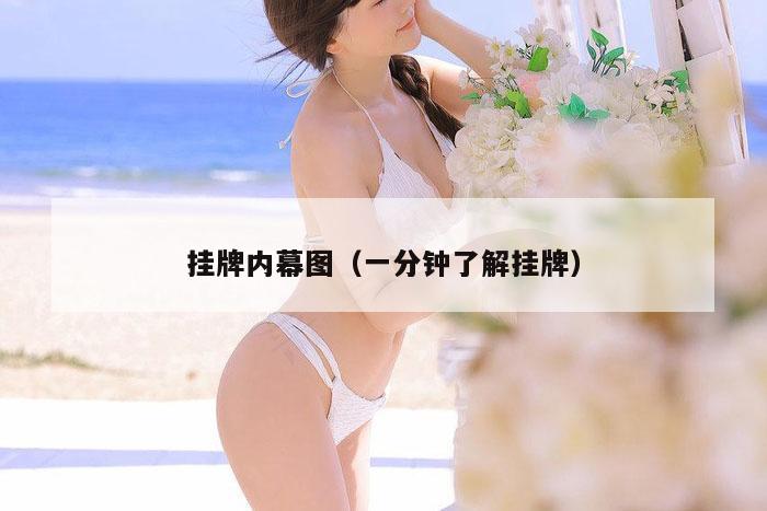 挂牌内幕图（一分钟了解挂牌）